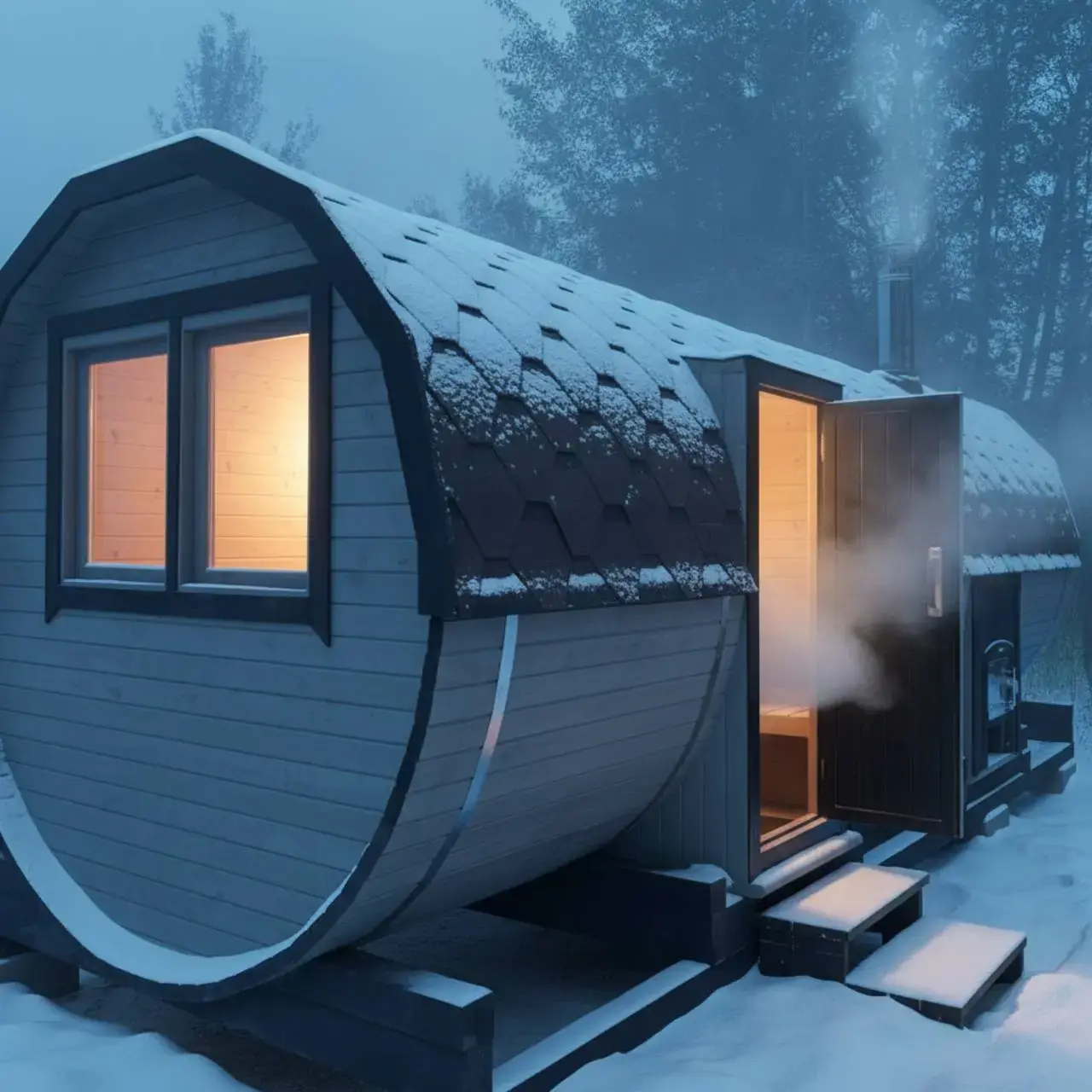 Баня-бочка 5x2,4м