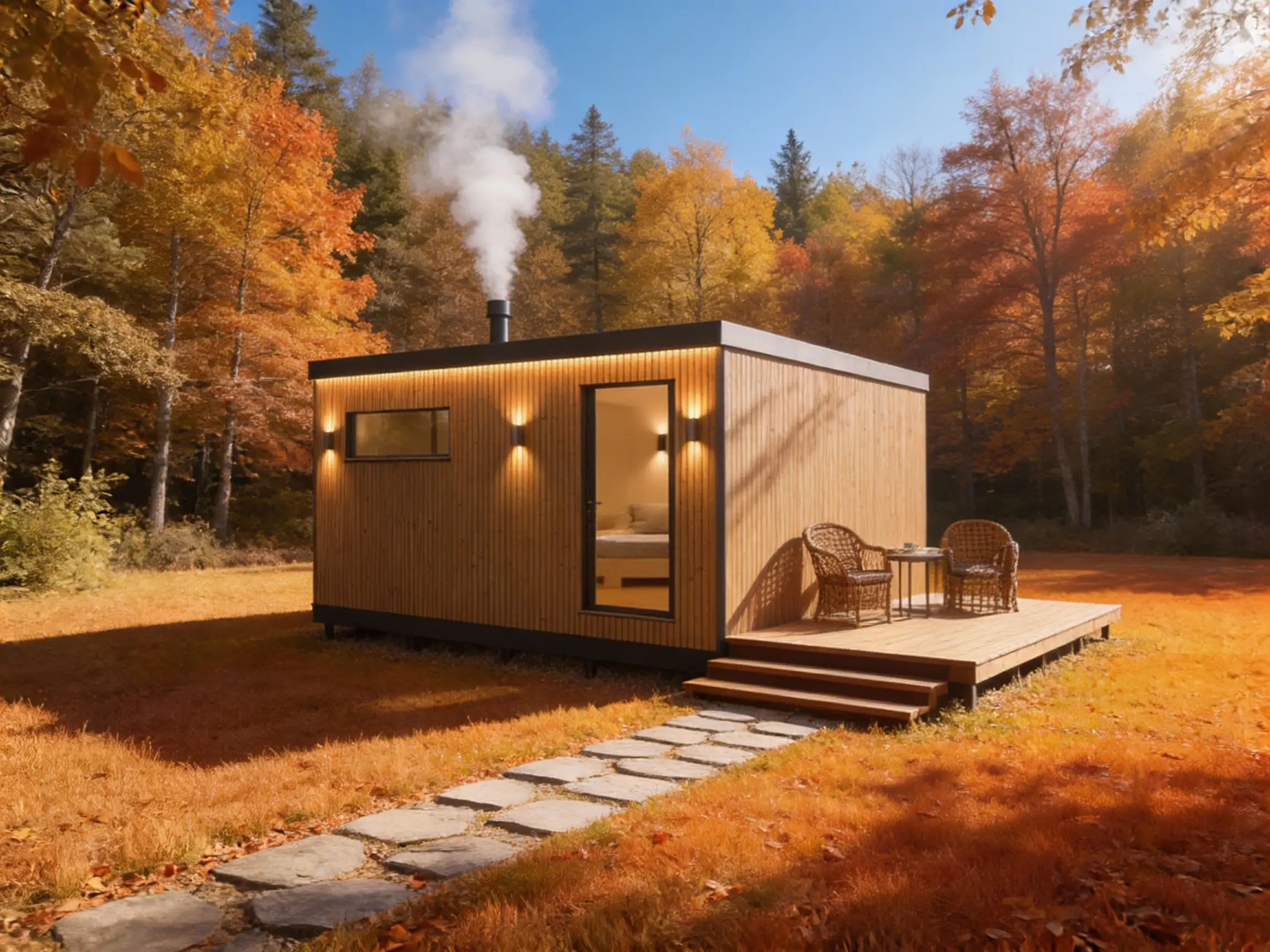 Каркасная баня 5x2,4м