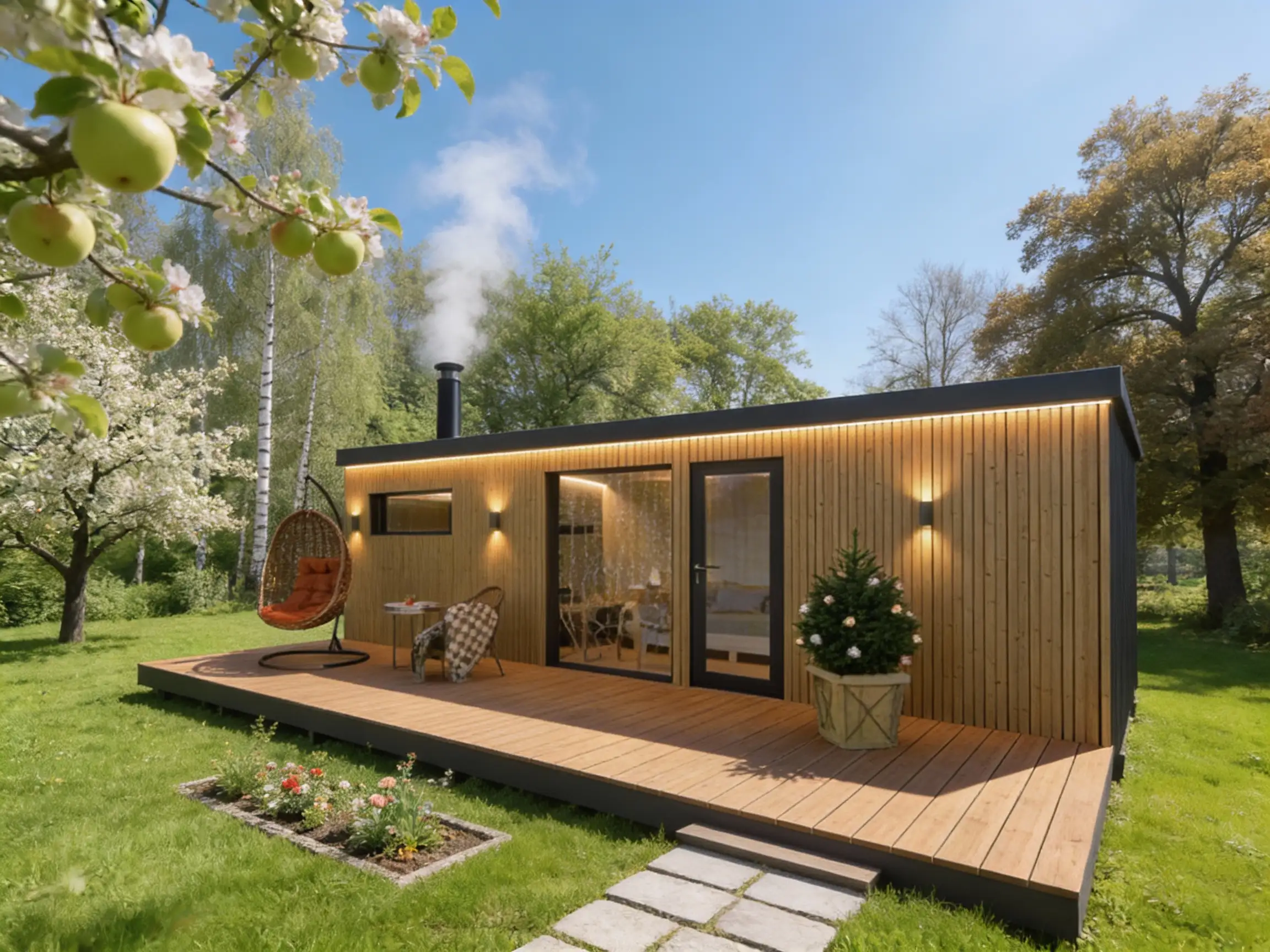 Каркасная баня 8x2,4м